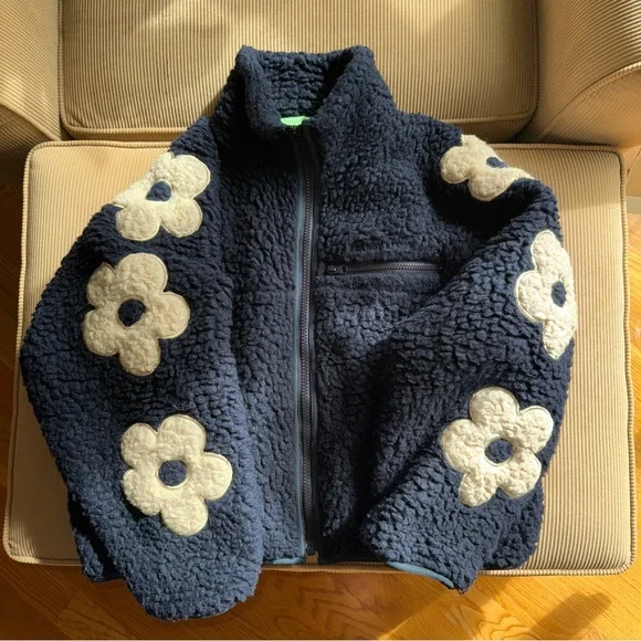 Fashion Sandy Liang Floral Fleece Sandy Liang Women's Rowan Daisy Fleece In Pistachio Sandy Liang